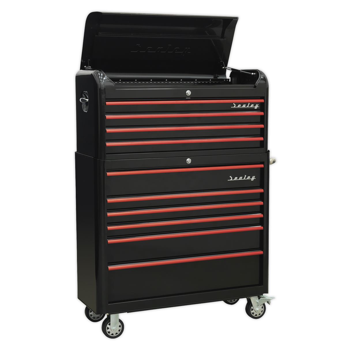 Sealey Retro Extra-Wide Tool Chest Combo 10 Drawer - Black/Red AP41COMBOBR