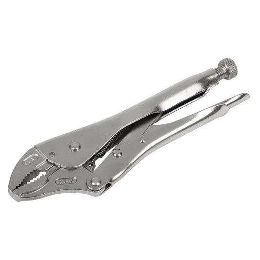 Sealey Locking Pliers Curved Jaws 230mm 0-45mm Capacity AK6821