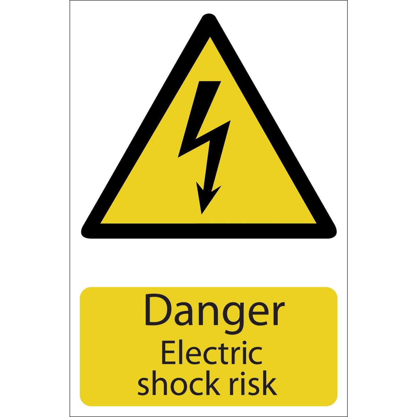 Draper Danger Electric Shock Risk Self Adhesive Hazard Sign Notice - 72225