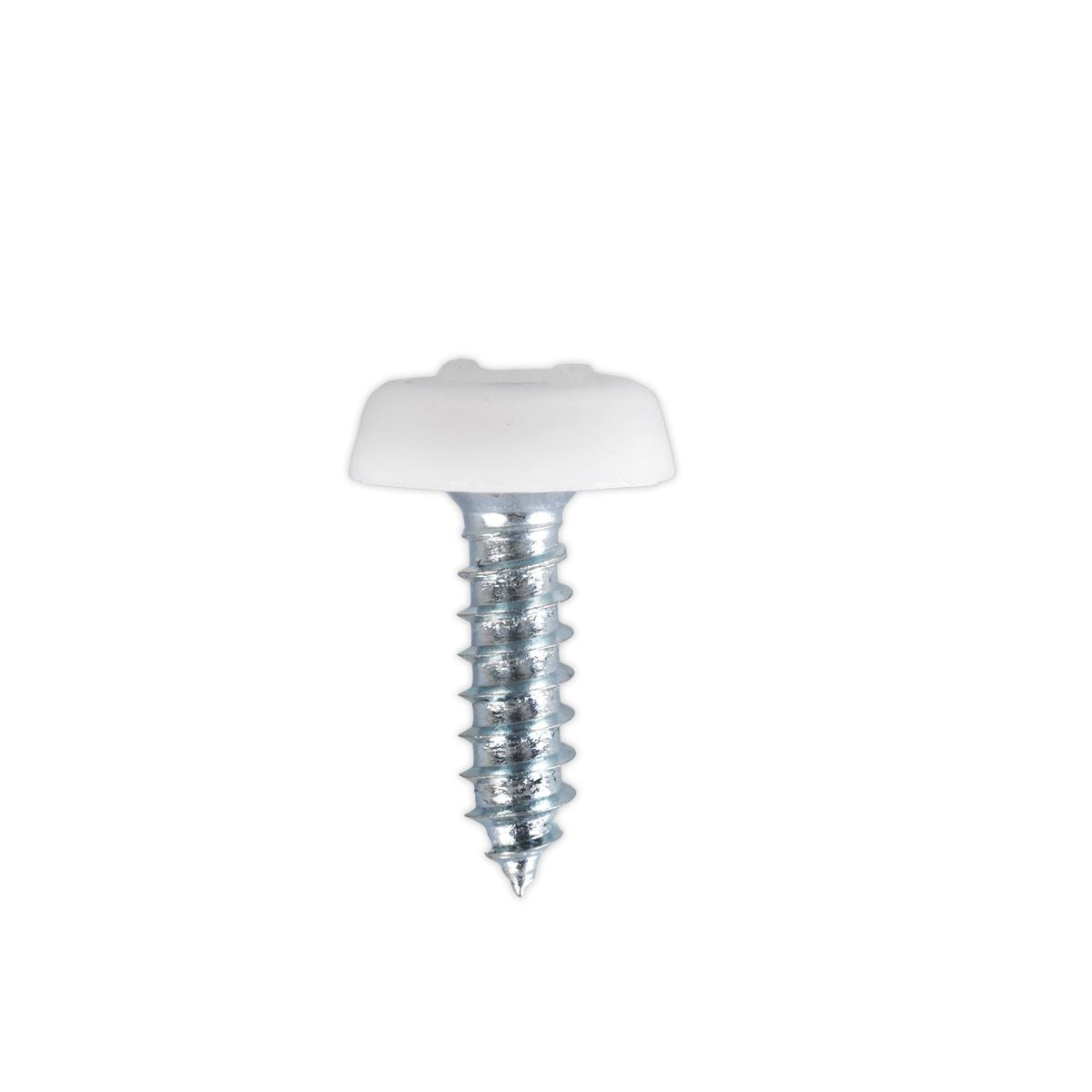 Sealey Numberplate Screw Plastic Head 4.8 x 18mm White Pack of 50 PTNP1