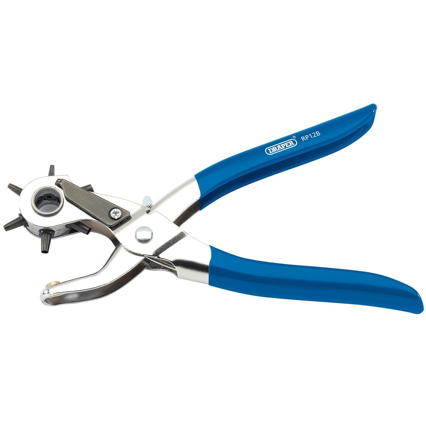 Draper 2.5mm - 4.5mm Revolving Punch Pliers -Steel Frame, Plastic Coated Handles - 24795