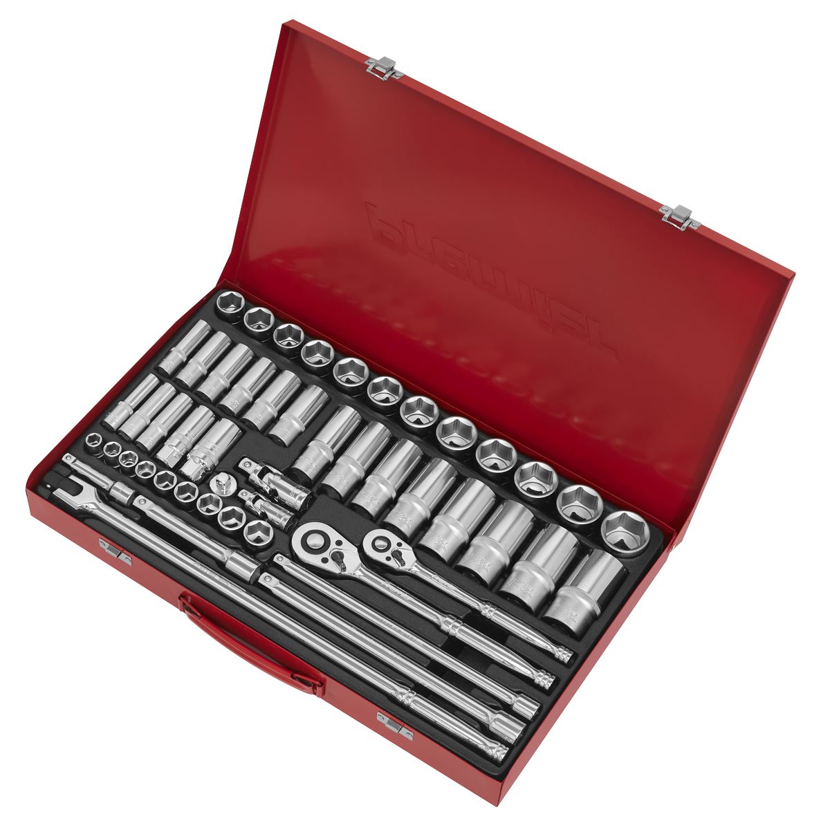 Sealey Socket Set 50pc 3/8" & 1/2"Sq Drive 6pt WallDrive - Metric AK6942