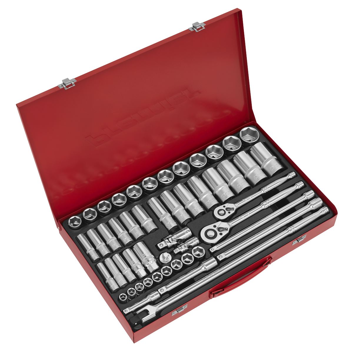 Sealey Socket Set 50pc 3/8" & 1/2"Sq Drive 6pt WallDrive - Metric AK6942