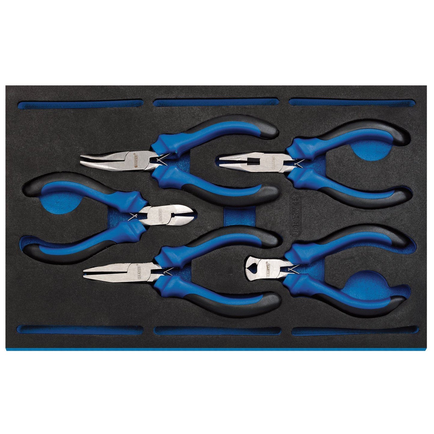 Draper Precision Plier Set in 1/4 Drawer EVA Insert Tray (5 Piece) – 63215