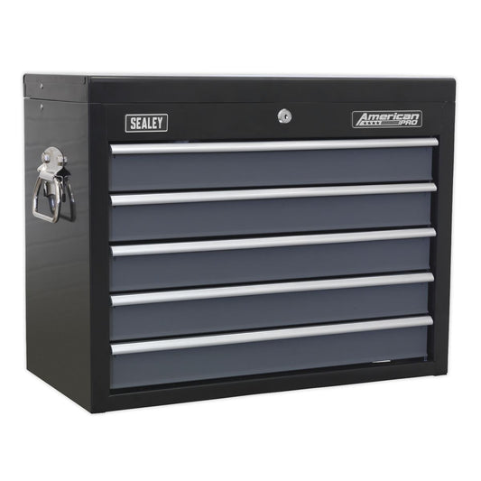 Sealey Topchest 5 Drawer with Ball Bearing Slides - Black/Grey AP3505TB