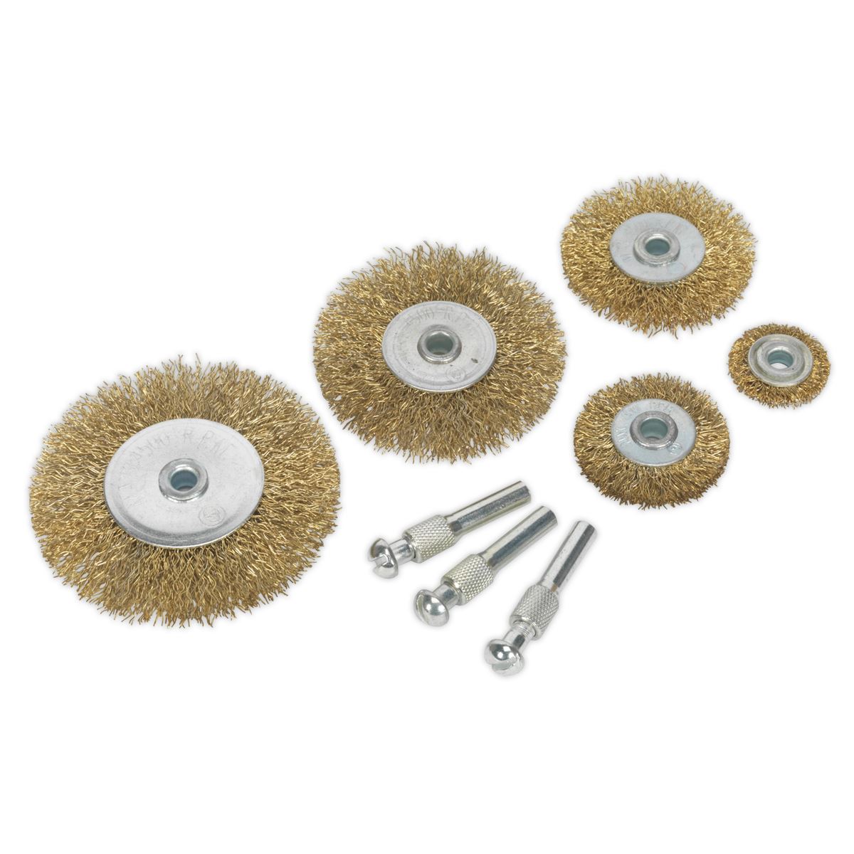 Sealey Wire Brush Set 8pc Brassed BWBS08