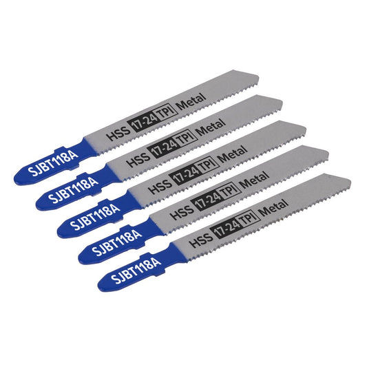 Sealey Jigsaw Blade Metal 92mm 17-24tpi - Pack of 5 SJBT118A