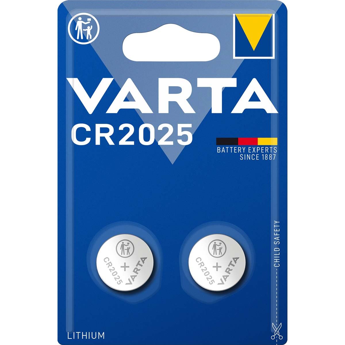 Varta Lithium Button Cell Battery CR2025 3 V 160 mAh 2-Blister Silver