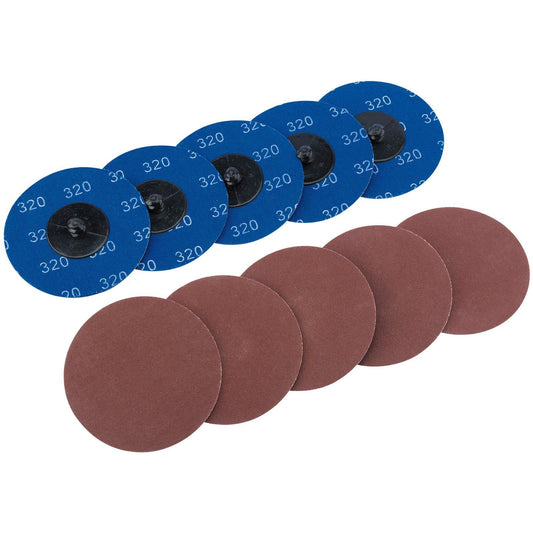 Draper SD3AB 10 x 75mm 320 Grit Aluminium Oxide Sanding Discs - 75620