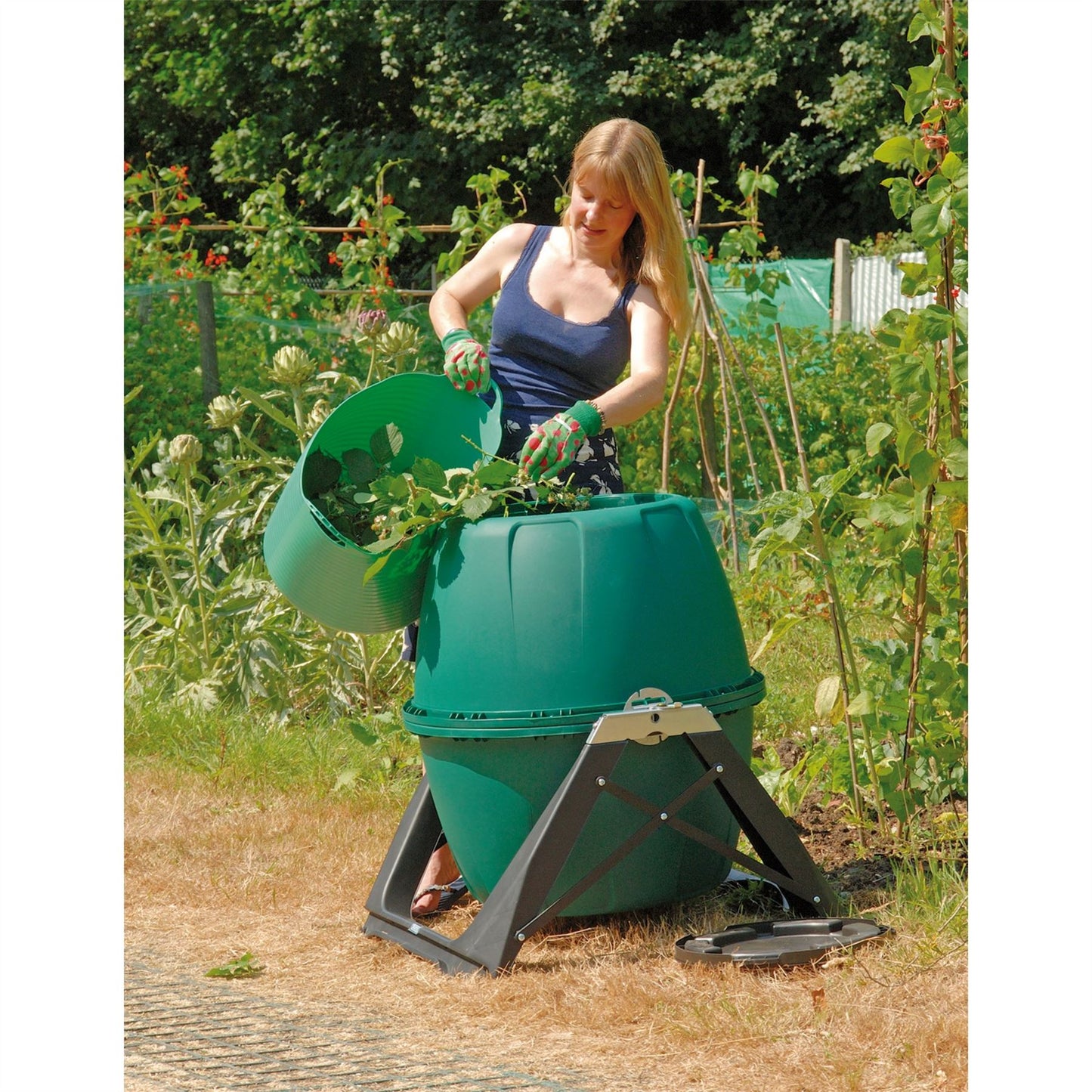 Draper 07212 Barrel Garden Compost Vegetable Waste Tumbler 180L Composter Bin