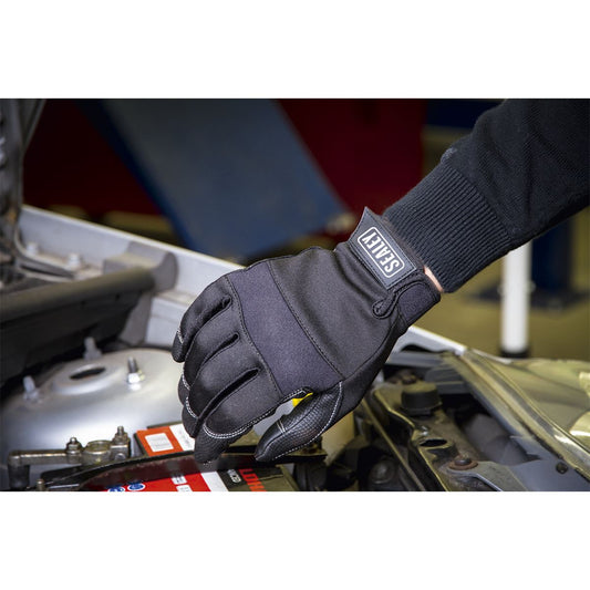 Sealey Mechanic's Gloves Light Palm Tactouch - Large MG798L