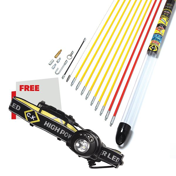 CK Tools MightyRod PRO Cable Rod Standard Set 10m T5421