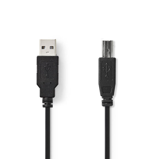 Nedis USB 2.0 CableA Male to USB-B Male 3m Black CCGT60100BK30