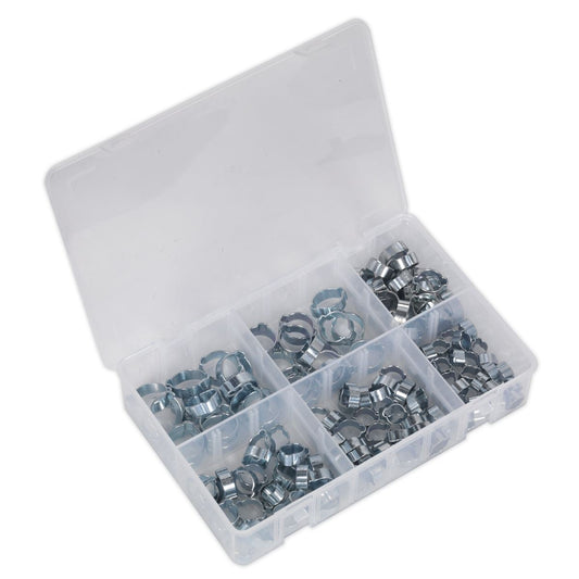 Sealey O-Clip Double Ear Assortment 140pc Zinc Plated AB044DE