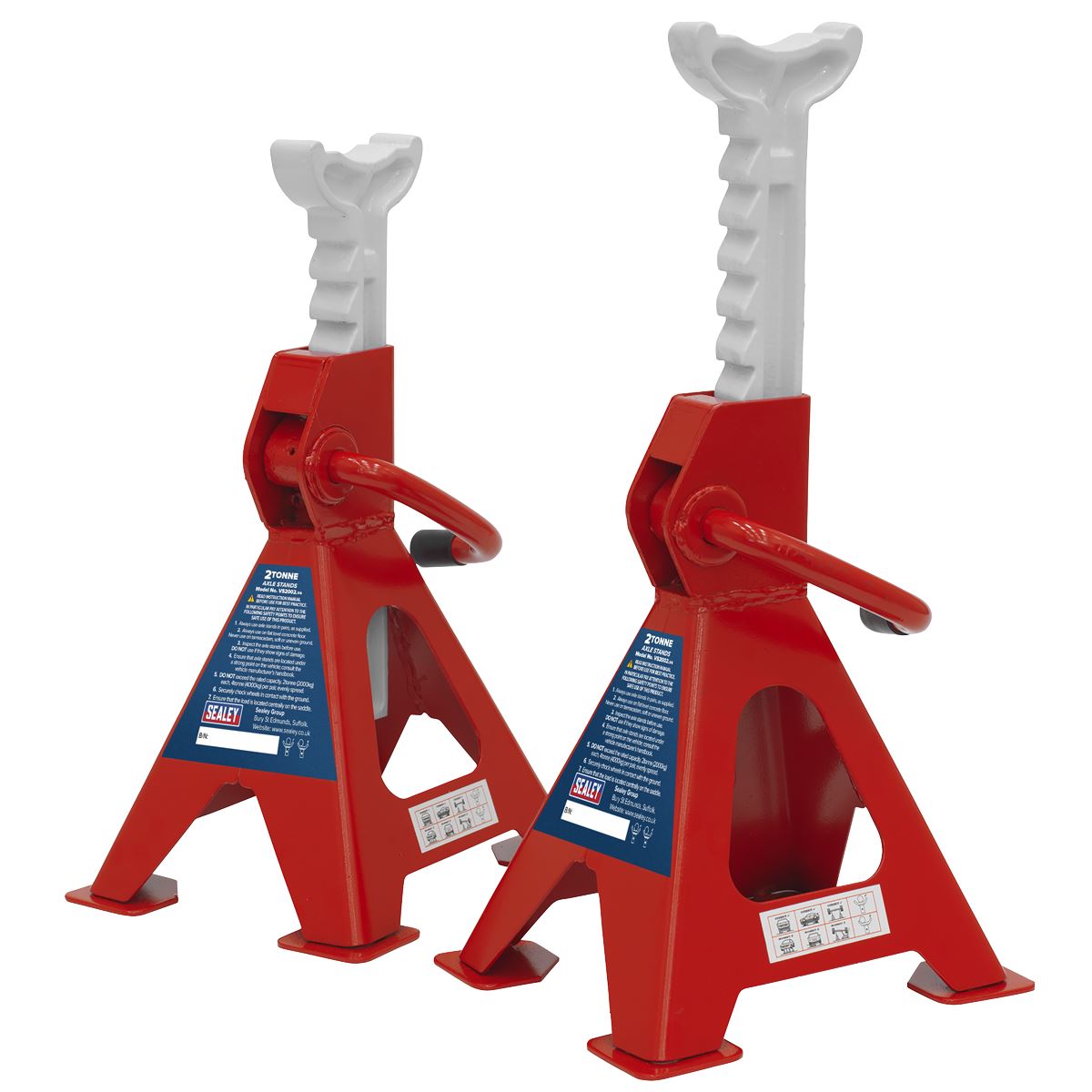 Sealey Axle Stands (Pair) 2tonne Capacity per Stand Ratchet Type VS2002