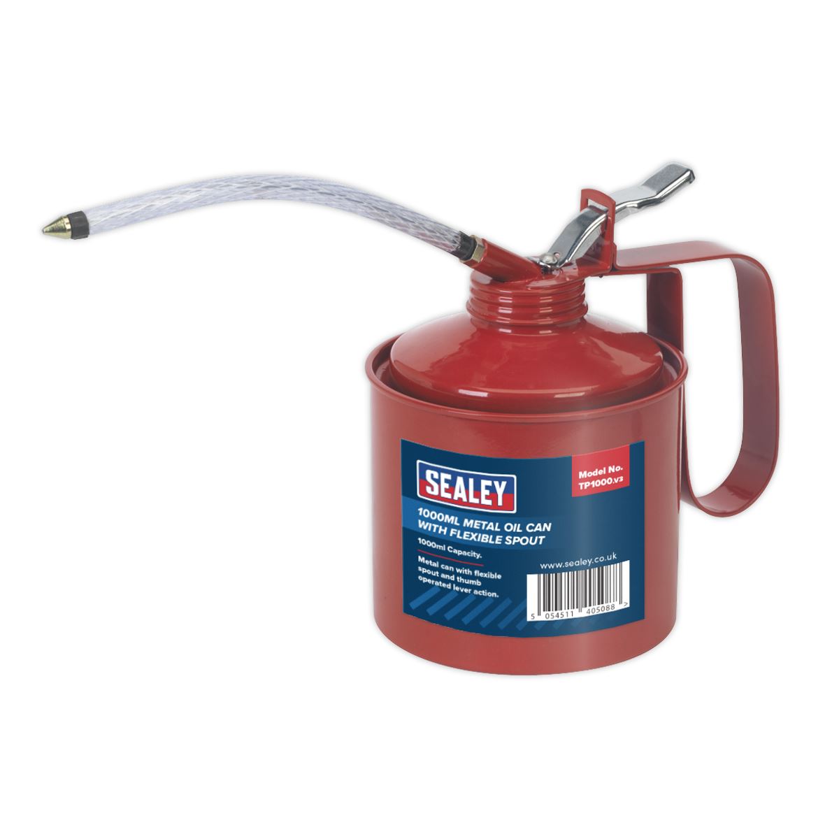 Sealey Metal Oil Can Flexible Spout 1000ml TP1000