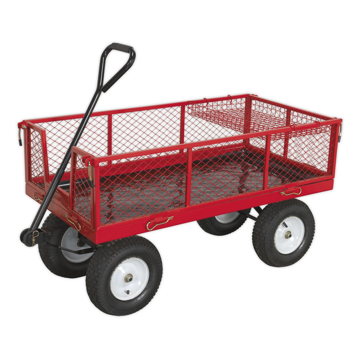 Sealey Platform Truck with Sides Pneumatic Tyres 450kg Capacity CST806