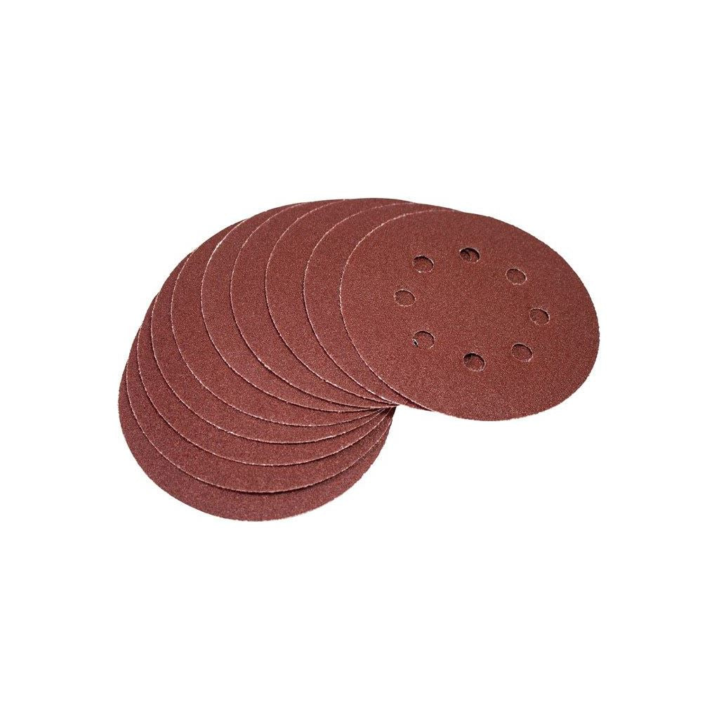 Amtech 10x 125mm Circular Sanding Disk Set Round Hook & Loop  P120 Grit - V4090