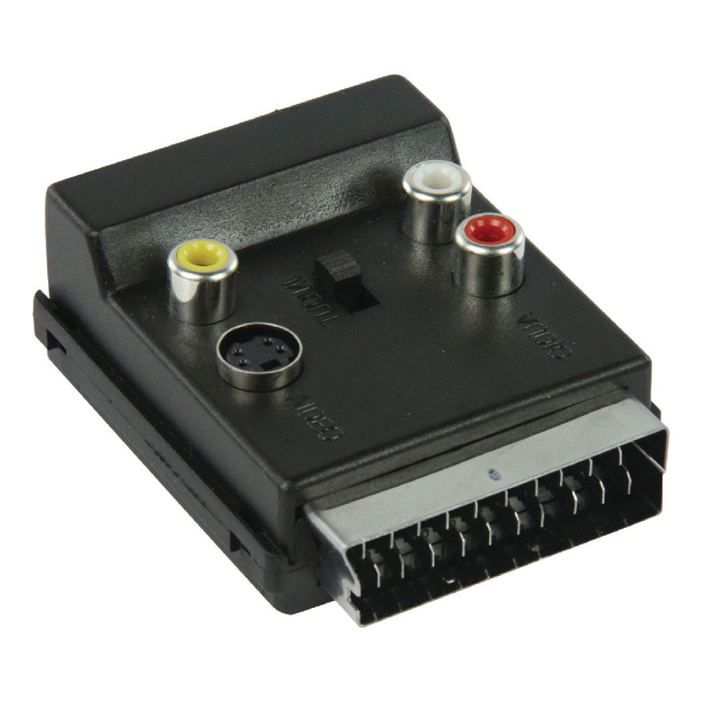 Glaxio® Switchable Scart AV Adapter Scart Male to Scart Female/3xRCA & S-Video - CVGP31903BK