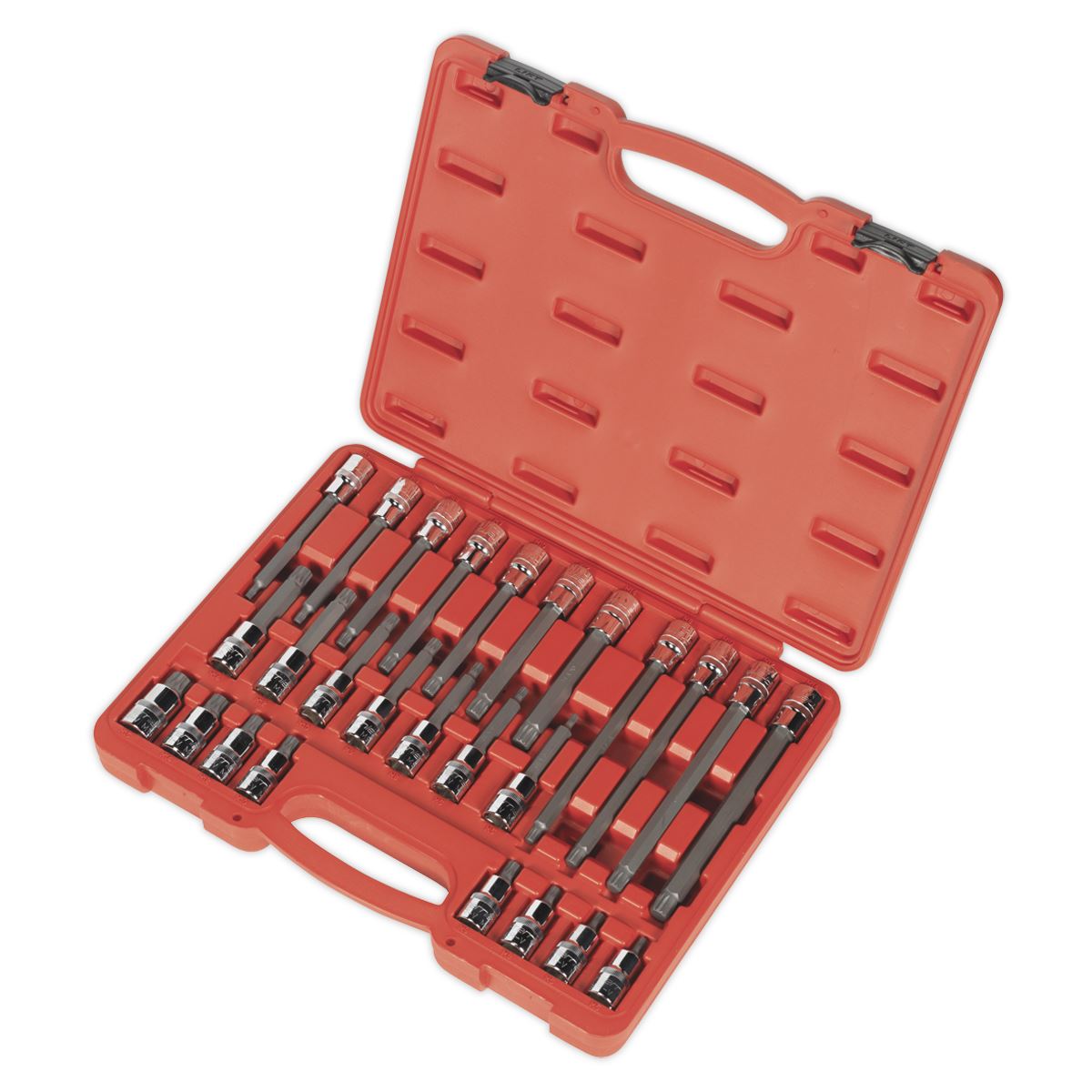 Sealey Spline Socket Bit Set 26pc 1/2"Sq Drive AK2195