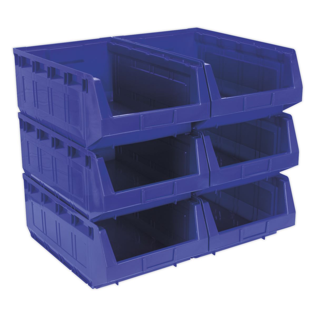 Sealey Plastic Storage Bin 310 x 500 x 190mm - Blue Pack of 6 TPS56B