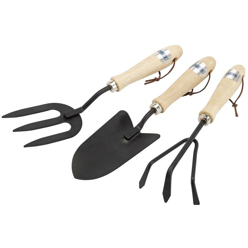 Draper Carbon Steel Hand Fork, Cultivator And Trowel with Hardwood Handles 83993