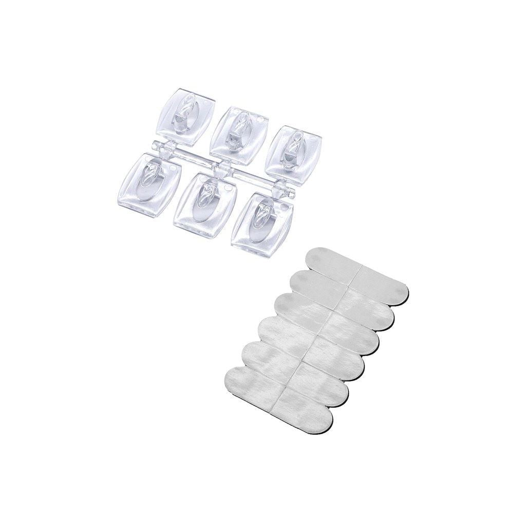 Amtech 6 Piece transparent removable hook set - W8307