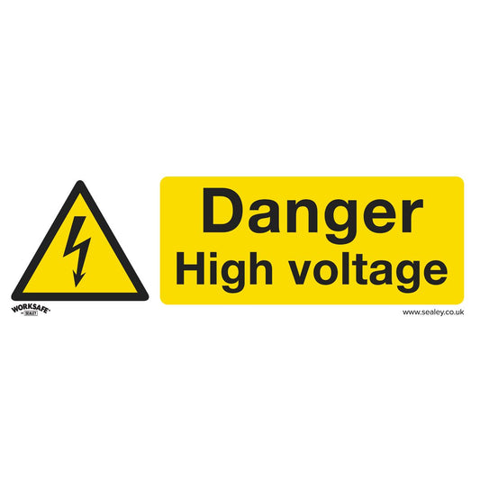 Sealey Safety Sign - Danger High Voltage - Self-Adhesive Vinyl SS48V1