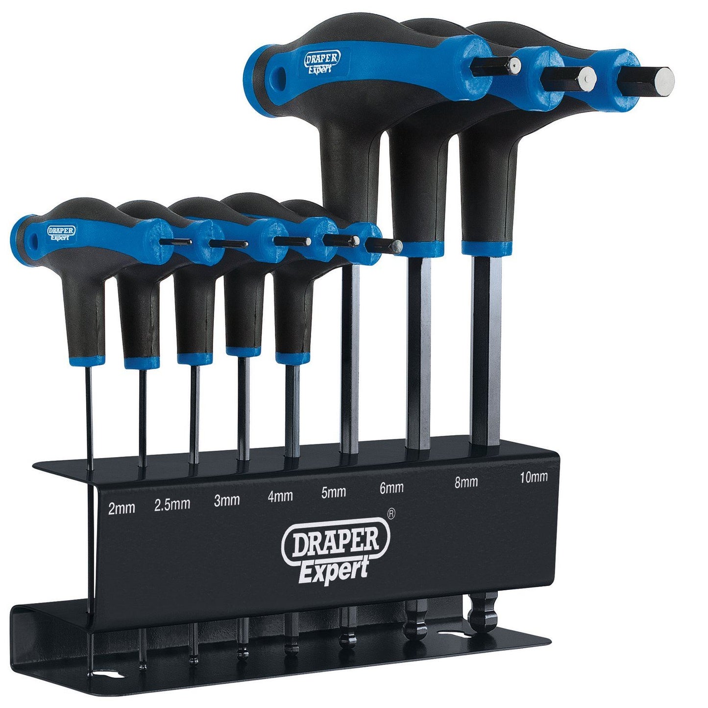 Draper T-Handle Metric Ball Ended Hex Allen Key/Wrench Set 2mm-10mm with Stand - 33873