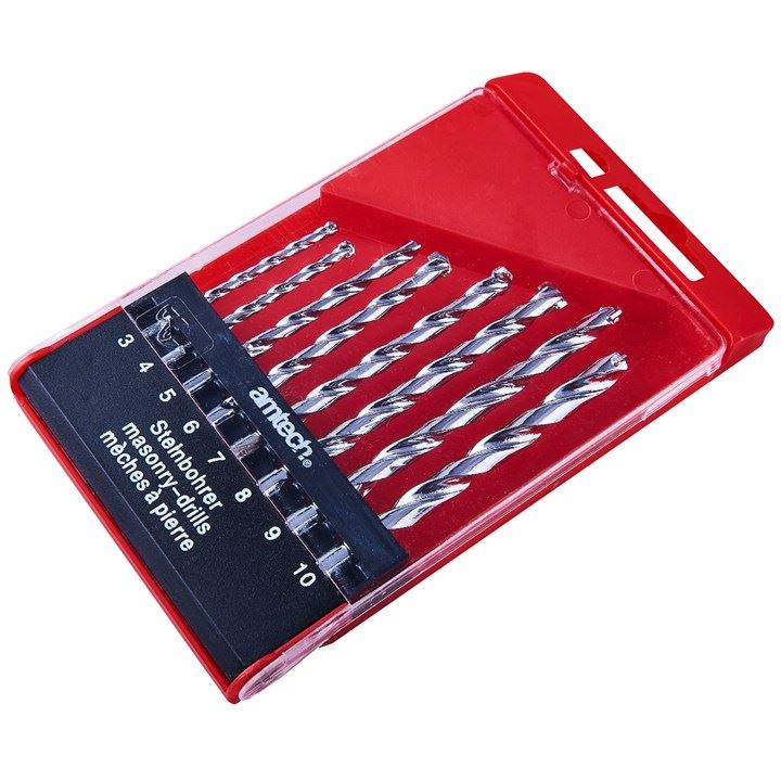 8x Pro Masonry Drill Set 3-10mm Heavy Duty Cold Forged Steel Tungsten Carbide