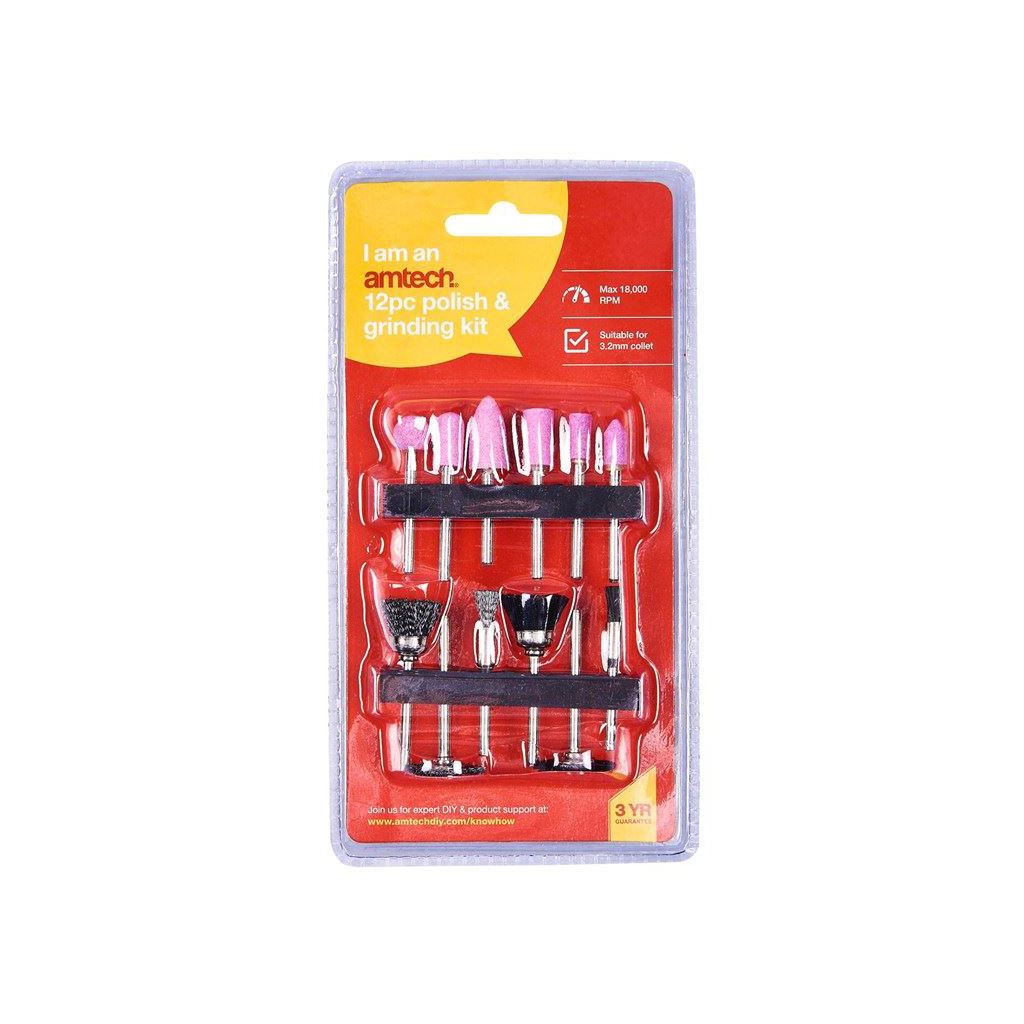 Amtech 12 Piece Polish Set Rotary Tool - E1875