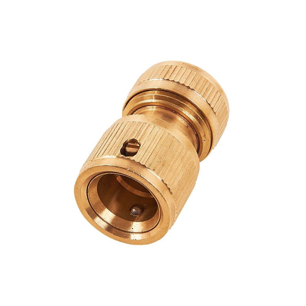 Brass Auto Water Stop Quick Fit Female Hose Pipe Connector Hoselock Clip 1/2" - U2517