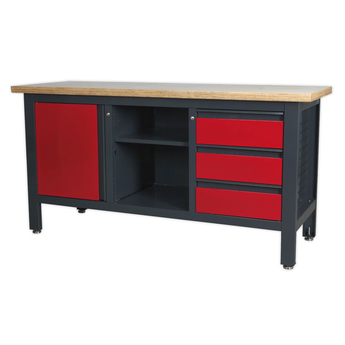 Sealey Workstation with 3 Drawers, 1 Cupboard & Open Storage AP1905B