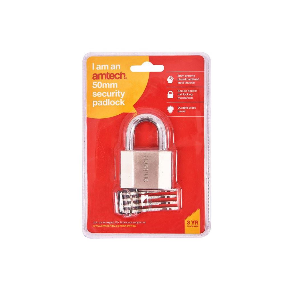 Heavy Duty 50mm Security Steel Shackle Padlock 4 Keys Outdoor Safety Lock - T0725