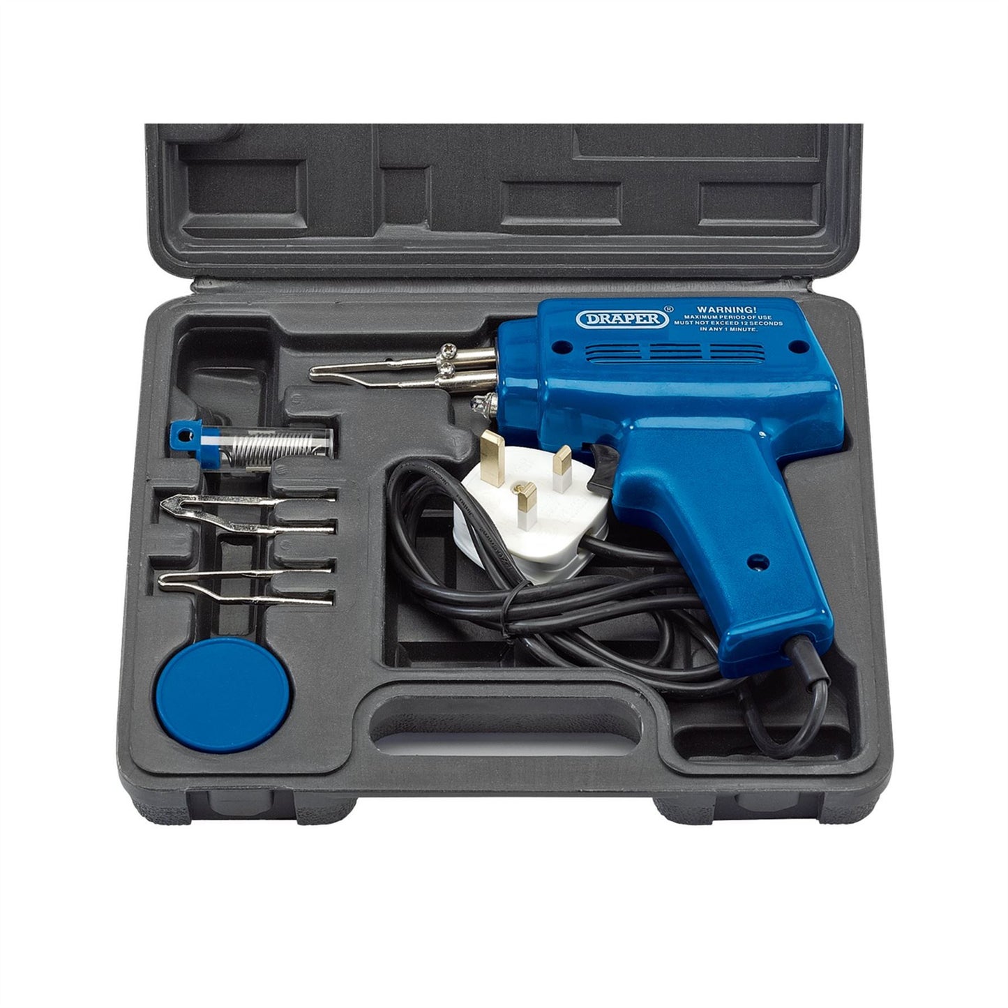 Draper 100W ELECTRIC SOLDERING IRON GUN SOLDER GUN KIT + 3 TIPS + CASE 71420