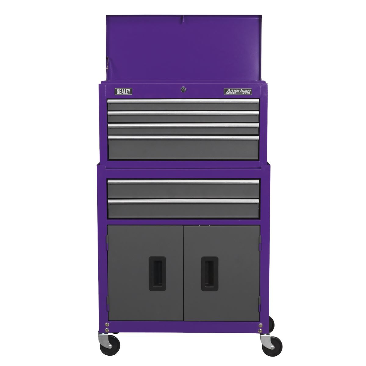 Sealey Topchest & Rollcab Combo 6 Drawer - Purple/Grey AP2200BBCP