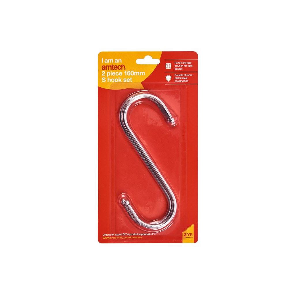 Amtech 2 Piece 160mm S Hook Set - S4290