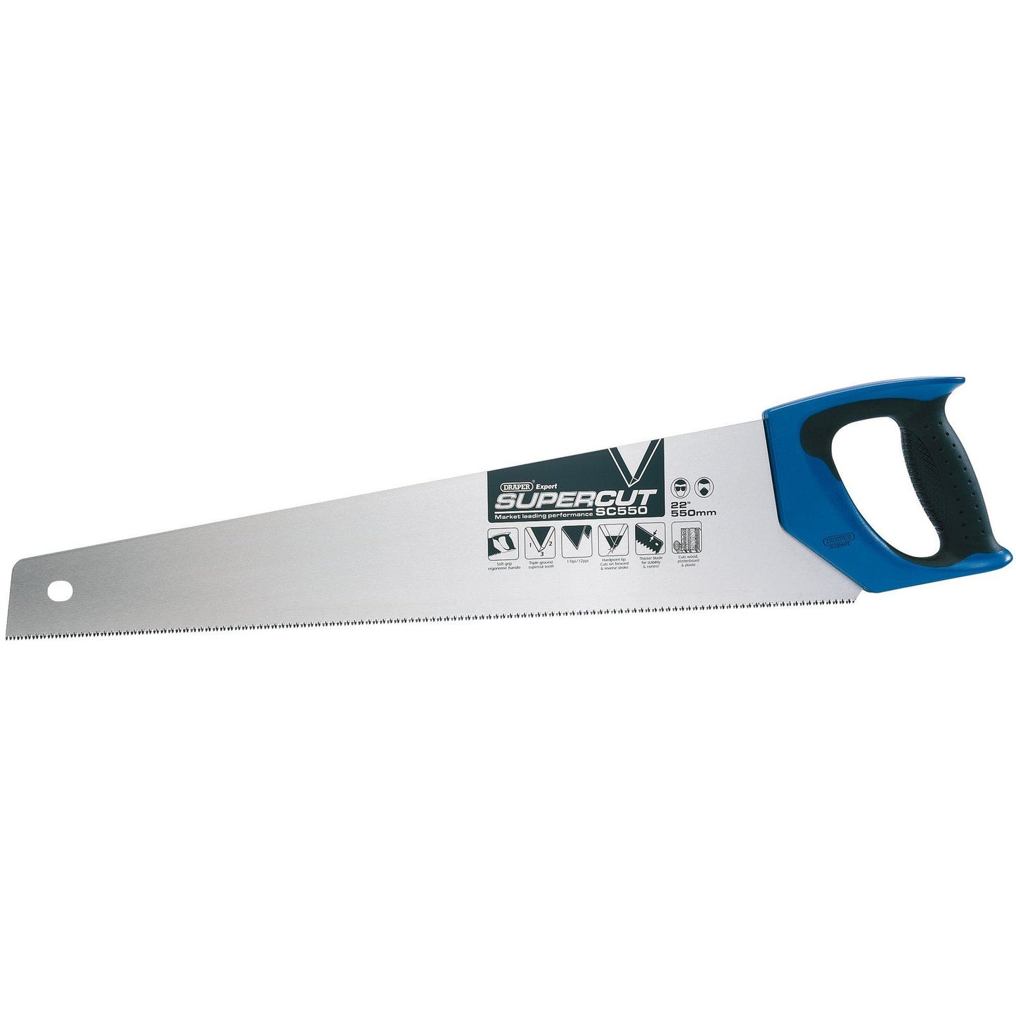 Draper Supercut 550mm/22" Soft Grip Hardpoint Handsaw - 11tpi/12ppi - 49285