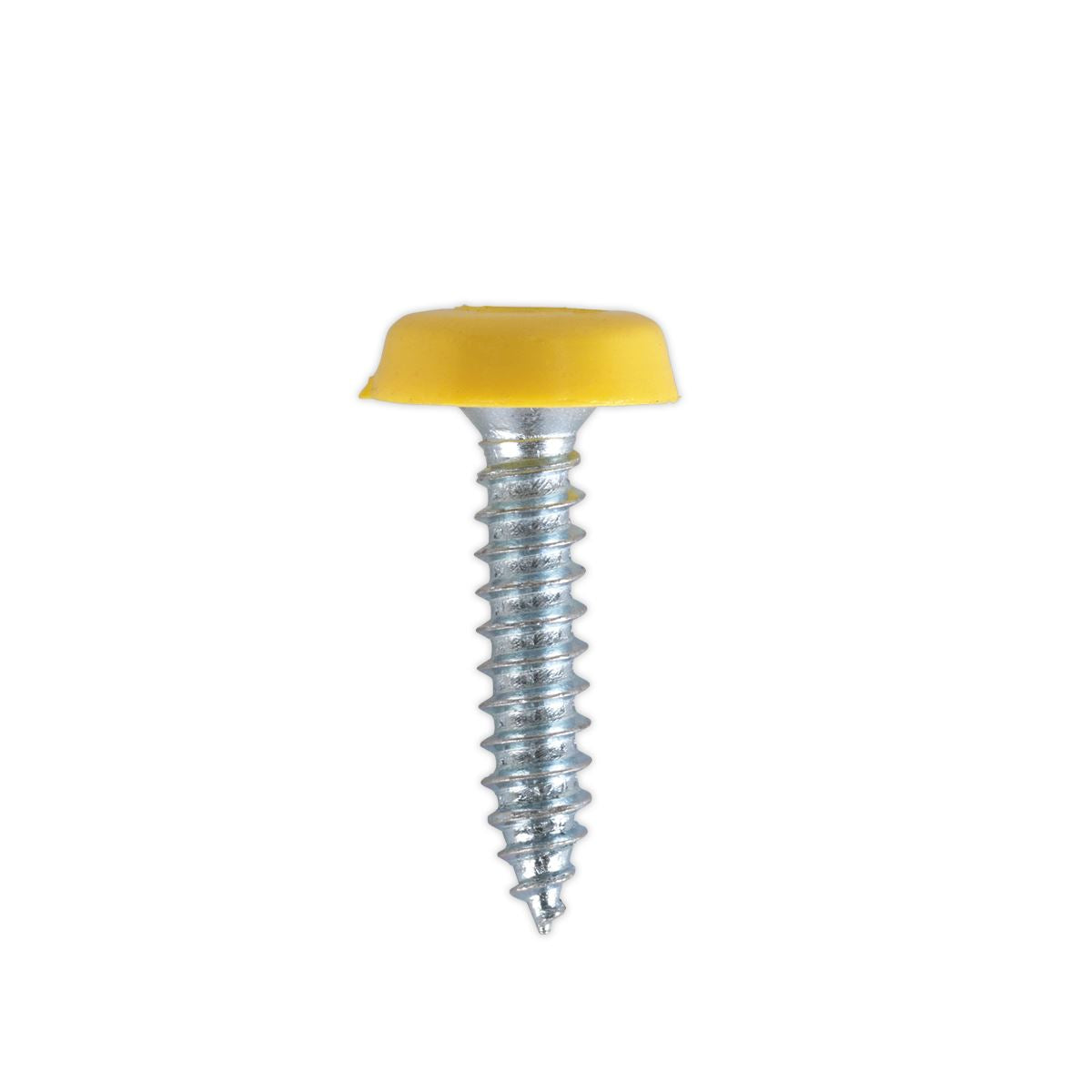 Sealey Numberplate Screw Plastic Head 4.8 x 24mm Yellow Pk of 50 PTNP6