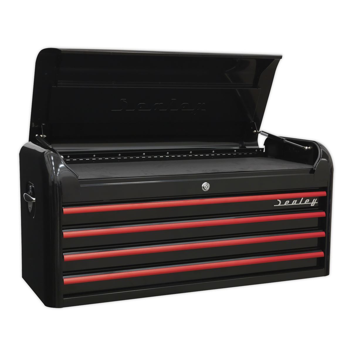 Sealey Topchest 4 Drawer Retro Style-Black//Red Anodised Draw Pulls AP41104BR