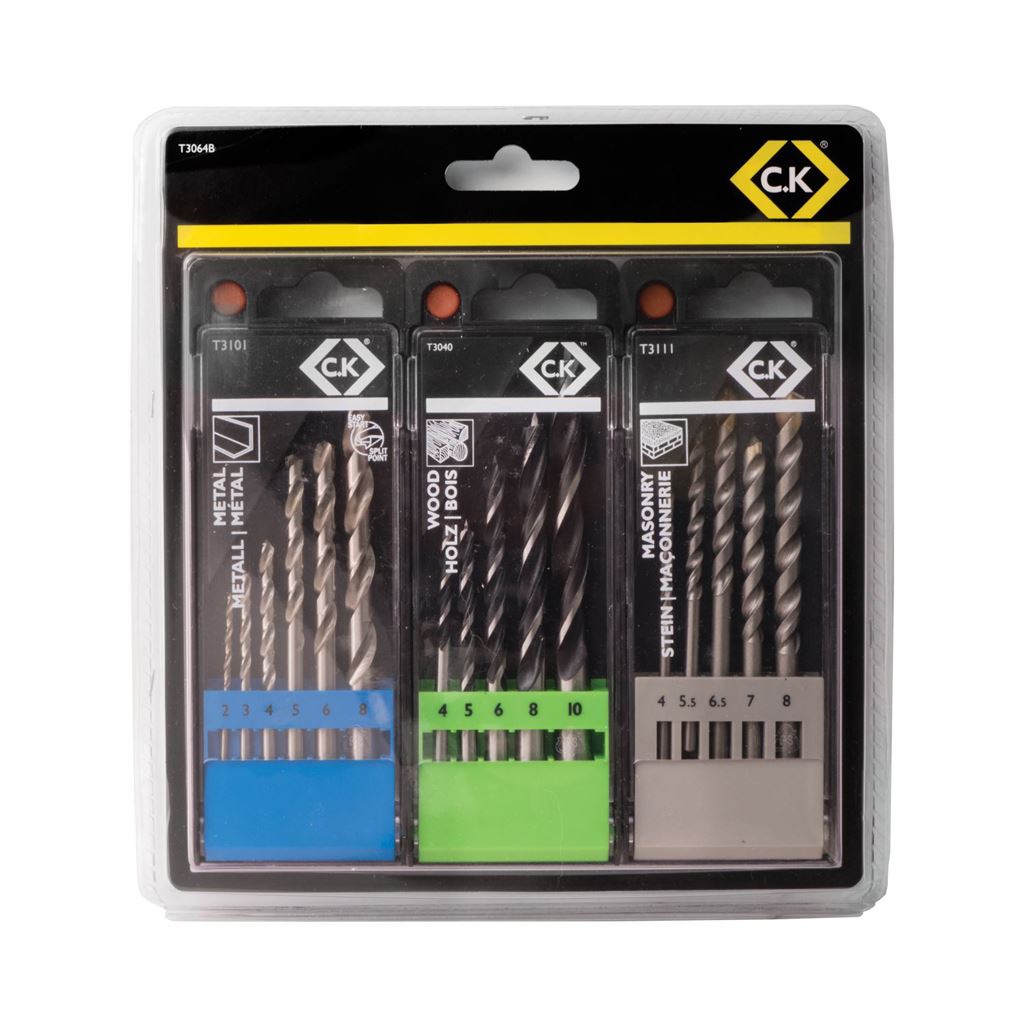 CK Tools Masonry/Metal/Wood Drill Bit Set of 16 T3064B