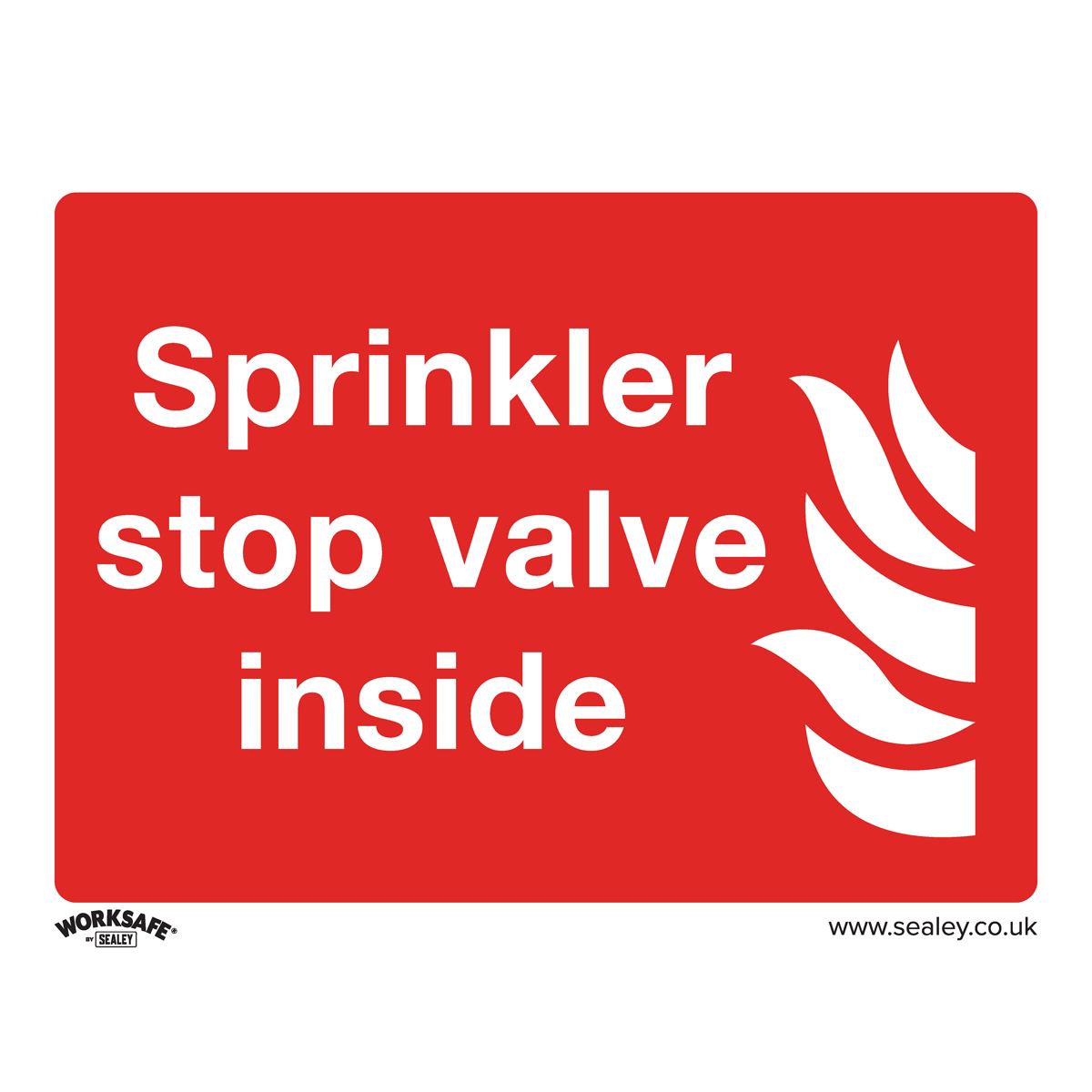 Sealey Safety Sign - Sprinkler Stop Valve - Self-Adhes. Pack of 10 SS23V10