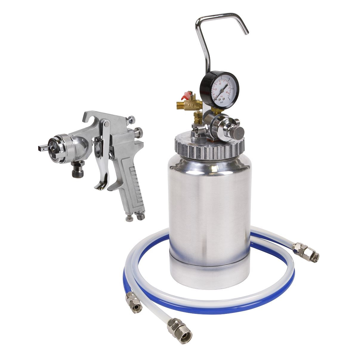 Sealey Pressure Pot System with Spray Gun & Hoses 1.8mm Set-Up SSG1P