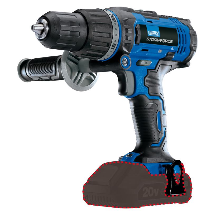 Draper Storm Force 20V Combi Drill with 2 x 2.0Ah batteries and charger - 89523