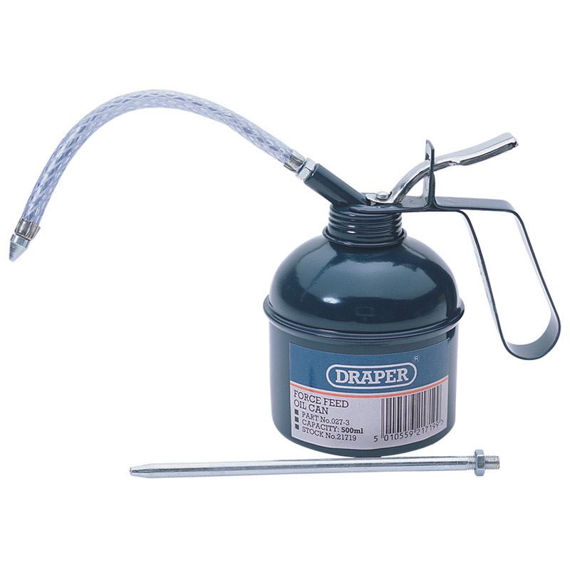 Draper 500 ml Force Feed Oil Can [21719] Flexi & Solid Spouts Included