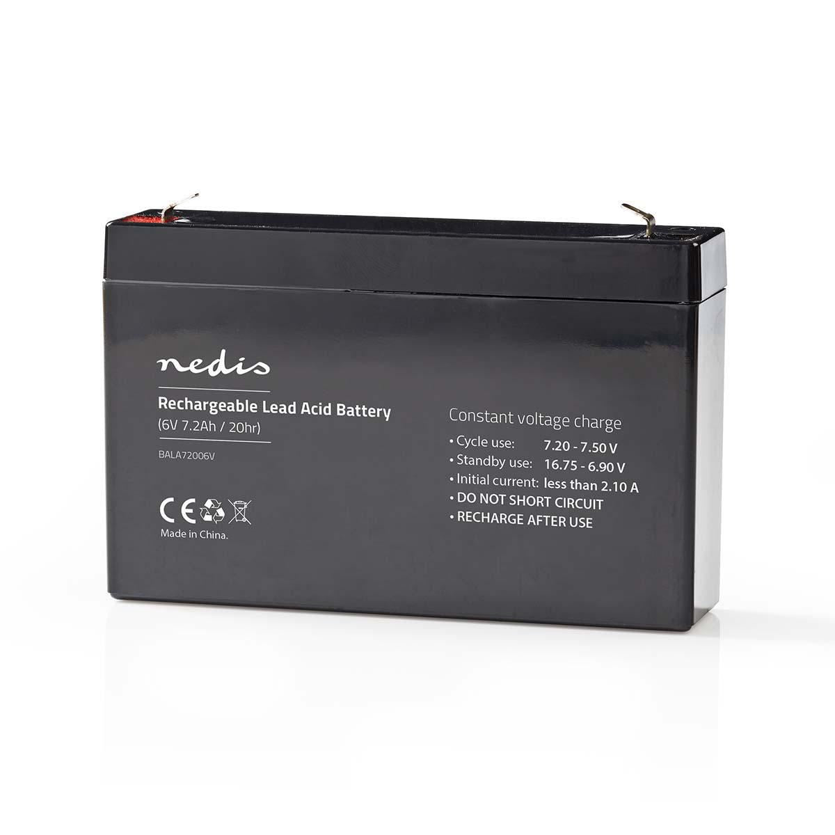 Nedis Rechargeable Lead-Acid Battery 6V 7200mAh 151 x 34 x 95mm BALA72006V