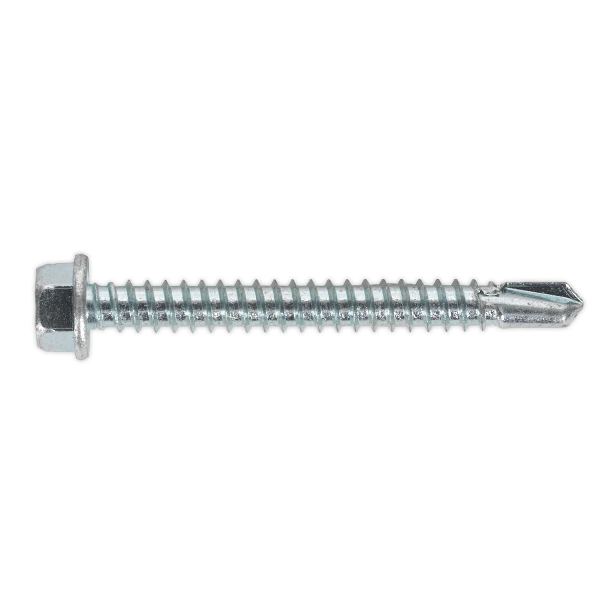 Sealey Self Drilling Screw 5.5 x 50mm Hex Head Zinc Pack of 100 SDHX5550