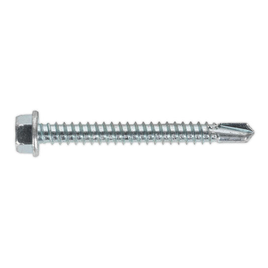 Sealey Self Drilling Screw 5.5 x 50mm Hex Head Zinc Pack of 100 SDHX5550