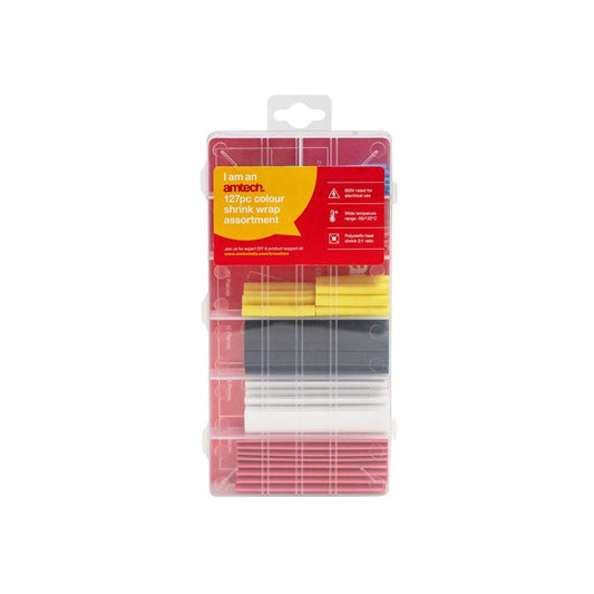 127x Colour Heat Shrink Wrap Assortment Electrical Electrician 600V 55/125°C - S6203