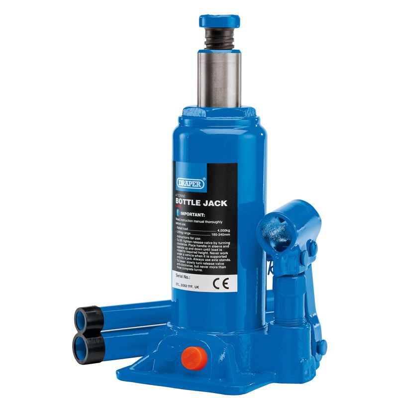 Draper Hydraulic Bottle Jack (4 Tonne) BJ4-B - 13066